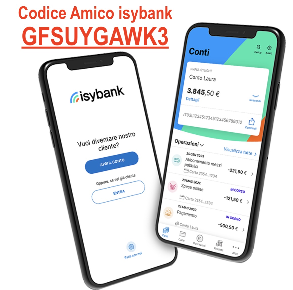 Screenshot codice sconto isybank GFSUYGAWK3