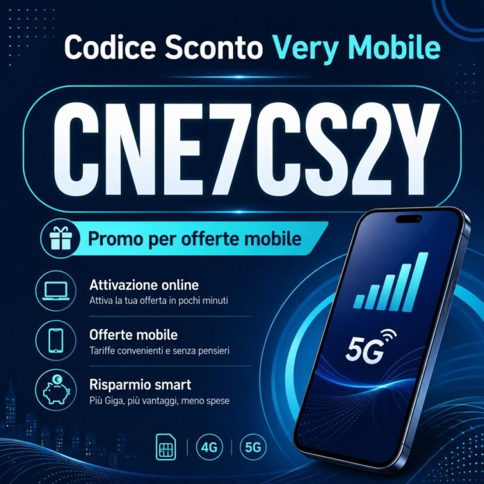 codice-sconto-verymobile-CNE7CS2Y Codice Amico Very Mobile CNE7CS2Y