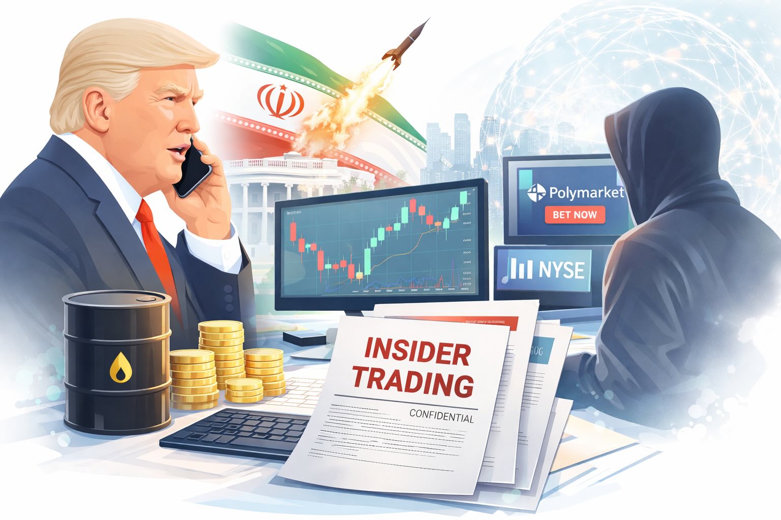 insider-trading-trump Insider trading e annunci di Trump: cosa sapere sui movimenti sospetti tra Iran, petrolio e scommesse online