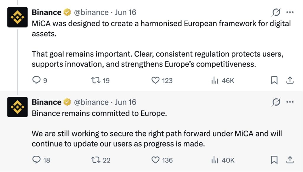Binance Italia - post X3