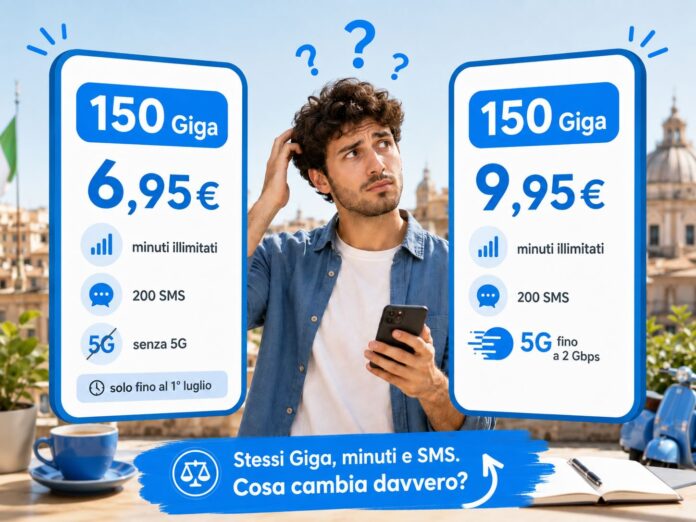 ho. Mobile 150 Giga: le offerte a 6,95€ e 9,95€ a confronto (la 6,95€ solo fino al 1° luglio)