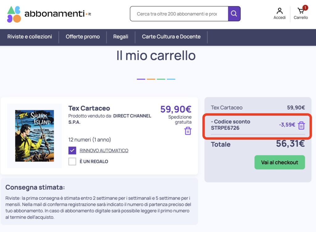 Sconto Fumetti Abbonamenti.it: -6% extra con il codice STRPE6726 (dal 13 al 17 luglio)