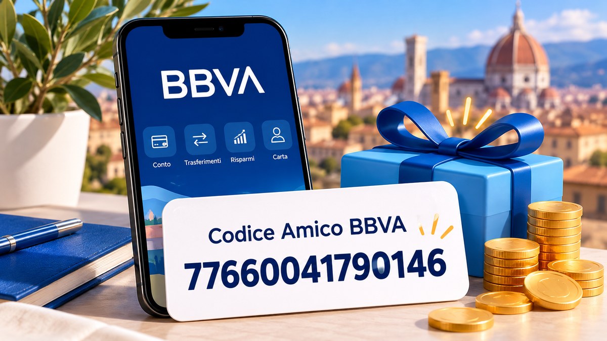 Codice Amico BBVA: 10€ di bonus, Cashback 4% e remunerazione fino al 4% 2 Codice Amico BBVA 77660041790146